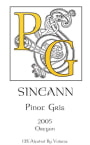 Sineann Pinot Gris 2005 Front Label
