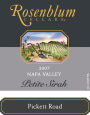 Rosenblum Cellars Pickett Road Petite Sirah 2007  Front Label