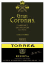 Familia Torres Gran Coronas Reserva Cabernet Sauvignon 2013 Front Label