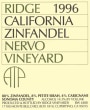 Ridge Nervo Zinfandel 1996 Front Label