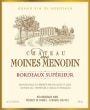 Chateau des Moines Menodin Bordeaux Superieur 2012  Front Label