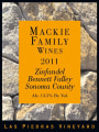 Mackie Family Wines Las Piedras Vineyard Bennett Valley Zinfandel 2011  Front Label
