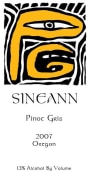 Sineann Pinot Gris 2007 Front Label