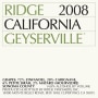 Ridge Geyserville (3 Liter Bottle) 2008  Front Label