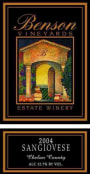 Benson Vineyards Estate Winery Sangiovese 2004  Front Label