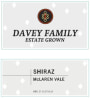 Davey Family McLaren Vale Estate Grown Shiraz 2015 Front Label