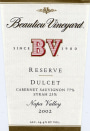 Beaulieu Vineyard Reserve Dulcet 2002 Front Label