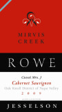 Mirvis Creek Cuvee Mrs. J Cabernet Sauvignon 2009  Front Label