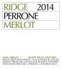 Ridge Perrone Merlot 2014  Front Label