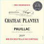 Chateau Plantey Pauillac 2019  Front Label