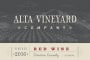 Alta Vineyard Company Red Wine 2016 Front Label