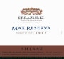 Errazuriz Max Reserva Syrah 2005 Front Label