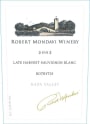 Robert Mondavi Botrytis Sauvignon Blanc 2002  Front Label