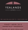 Yealands Winemakers Reserve Pinot Noir 2015  Front Label