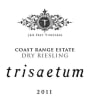 Trisaetum Coast Range Vineyard Dry Riesling 2011  Front Label