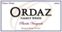 Ordaz Family Wines Placida Vineyard Pinot Noir 2012  Front Label