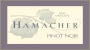 Hamacher Wines Pinot Noir 2001 Front Label