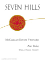 Seven Hills Winery McClellan Estate Vineyard Petit Verdot 2014 Front Label