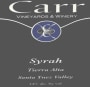 Carr Vineyards & Winery Tierra Alta Vineyard Syrah 2013  Front Label