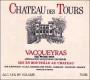 Domaine des Tours Tours Vacqueyras 2012  Front Label