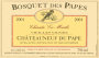 Bosquet des Papes Chateauneuf-du-Pape Chante le Merle Vieilles Vignes 2001  Front Label