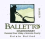 Balletto Winery Russian River Chardonnay 2008  Front Label