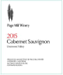 Page Mill Winery Cabernet Sauvignon 2015  Front Label