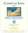 Frescobaldi Rosso di Montalcino CastelGiocondo Campo ai Sassi 2007  Front Label