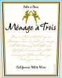 Menage a Trois Folie a Deux White 2013  Front Label