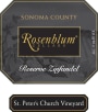 Rosenblum Cellars St Peter's Church Vineyard Reserve Zinfandel 2005  Front Label