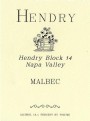 Hendry Block 14 Malbec 2013  Front Label