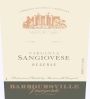 Barboursville Reserve Sangiovese 2012  Front Label