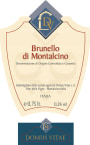 Domus Vitae srl Brunello di Montalcino 2012  Front Label