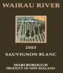 Wairau River Sauvignon Blanc 2003 Front Label