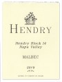 Hendry Malbec 2019  Front Label