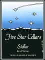 Five Star Cellars Stellar Red 2012 Front Label
