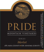 Pride Mountain Vineyards Merlot 2021  Front Label