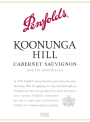 Penfolds Koonunga Hill Cabernet Sauvignon 2012  Front Label