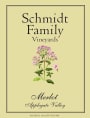 Schmidt Family Vineyards Merlot 2014  Front Label