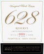 Vineyard Block Estate Block 628 Reserve Cabernet Sauvignon 2015 Front Label