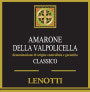 Cantine Lenotti Amarone della Valpolicella Classico Red 2012 Front Label