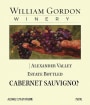 William Gordon Winery Cabernet Sauvignon 2013  Front Label