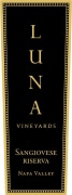 Luna Vineyards Riserva Sangiovese 2014  Front Label