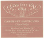 Clos du Val Napa Valley Cabernet Sauvignon 1983  Front Label