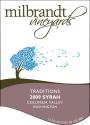 Milbrandt Traditions Syrah 2009  Front Label