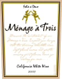 Menage a Trois Folie a Deux White 2007  Front Label