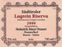 Heinrich Mayr Sudtirol Alto Adige Riserva Lagrein 2000 Front Label