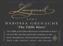 Langmeil The Fifth Wave Grenache 2001  Front Label