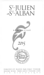 Eric Texier St-Julien en St-Alban 2015  Front Label