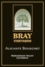 Bray Vineyards Alicante Bouschet Port 2012  Front Label